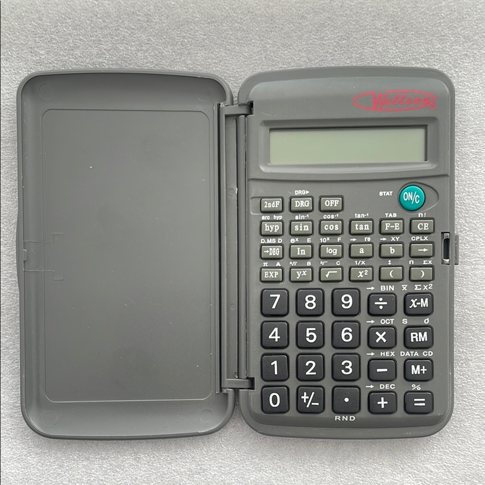 Wellson 136 Function 10+2 Digit Grey Scientific Calculator Protective Hard Cover